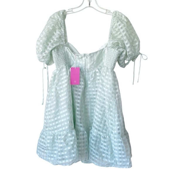 AMANDA UPRICHARD Dress Woman’s babydoll seafoam girlcore Coquette Size Large - Picture 4 of 9